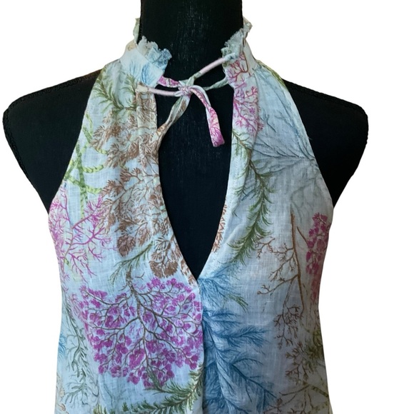 Pilcro 100% Linen Halter Neck Floral Top | Size XXS - Picture 4 of 10